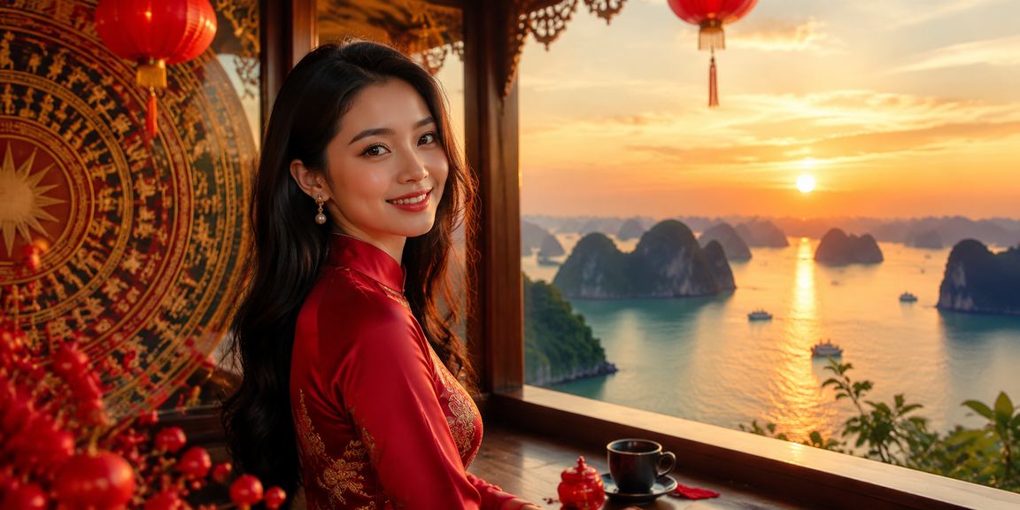 Người dùng thưởng thức cá cược casino tại quán cà phê với tầm nhìn vịnh Hạ Long